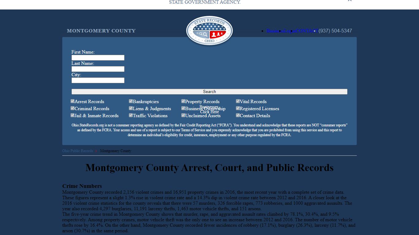 Montgomery County Arrest, Court, and Public Records